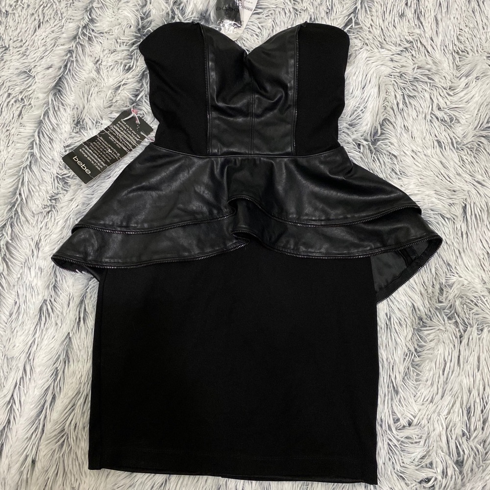 Sexy “BeBe” Zipper Trim Dress